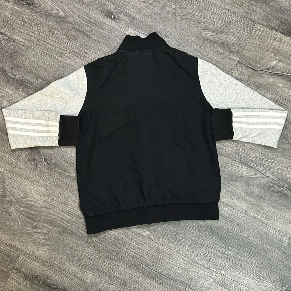 Adidas Originals Boys S Track Jacket Black Grey White CF8528 Full Zip Trefoil